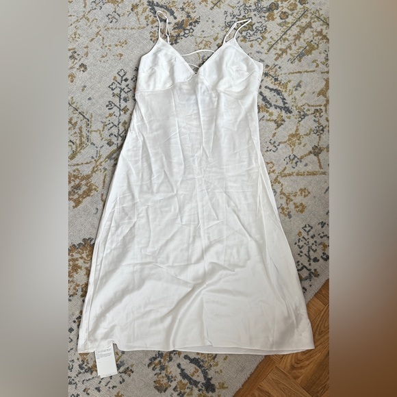 Abercrombie Lace-up Back Slip Midi Dress | Sz Large - Picture 2 of 11